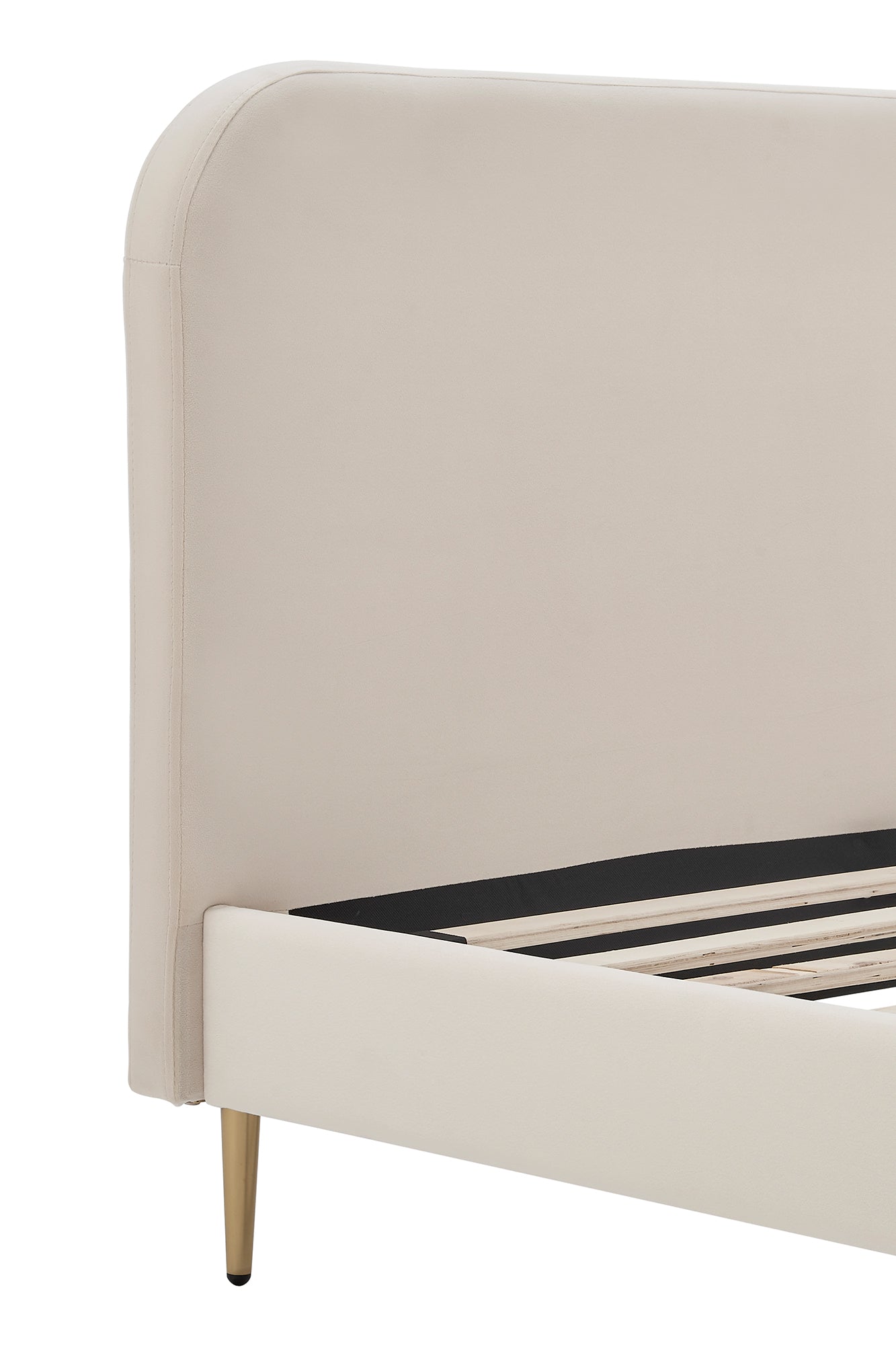 Polsterbett mit Samtbezug Beige 140x200 cm