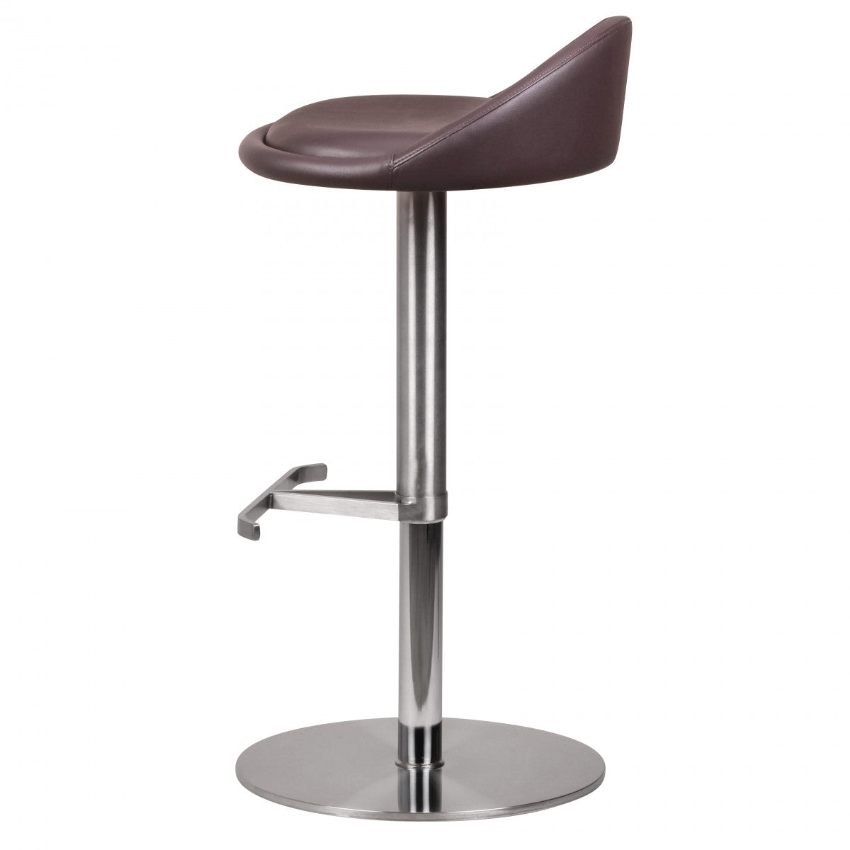 Barhocker WL1.602 Braun Edelstahl hoehenverstellbare Sitzhoehe 54 79 cm Design Barstuhl mit Rueckenlehne Bistrohocker Barsitz Gepolstert Thekenhocker 360° Drehbar Tresenstuhl Modern