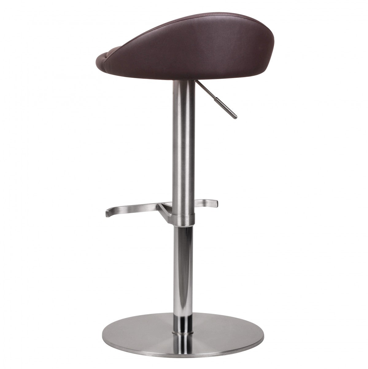 Barhocker WL1.602 Braun Edelstahl hoehenverstellbare Sitzhoehe 54 79 cm Design Barstuhl mit Rueckenlehne Bistrohocker Barsitz Gepolstert Thekenhocker 360° Drehbar Tresenstuhl Modern