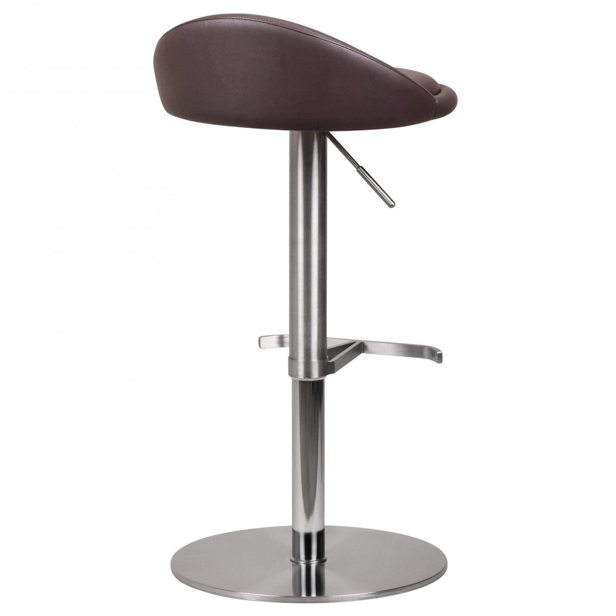 Barhocker WL1.602 Braun Edelstahl hoehenverstellbare Sitzhoehe 54 79 cm Design Barstuhl mit Rueckenlehne Bistrohocker Barsitz Gepolstert Thekenhocker 360° Drehbar Tresenstuhl Modern