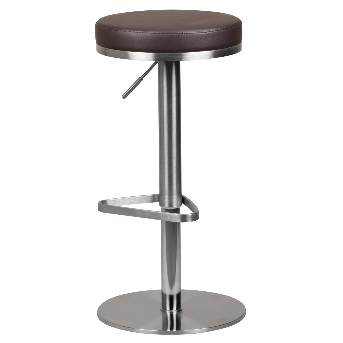 Barhocker WL1.612 Braun Edelstahl hoehenverstellbare Sitzhoehe 57   82 cm Barstuhl Modern 360° Drehbar Tresenhocker mit Standfuss Design Bistrohocker Hoch Tresenstuhl Sitz Gepolstert