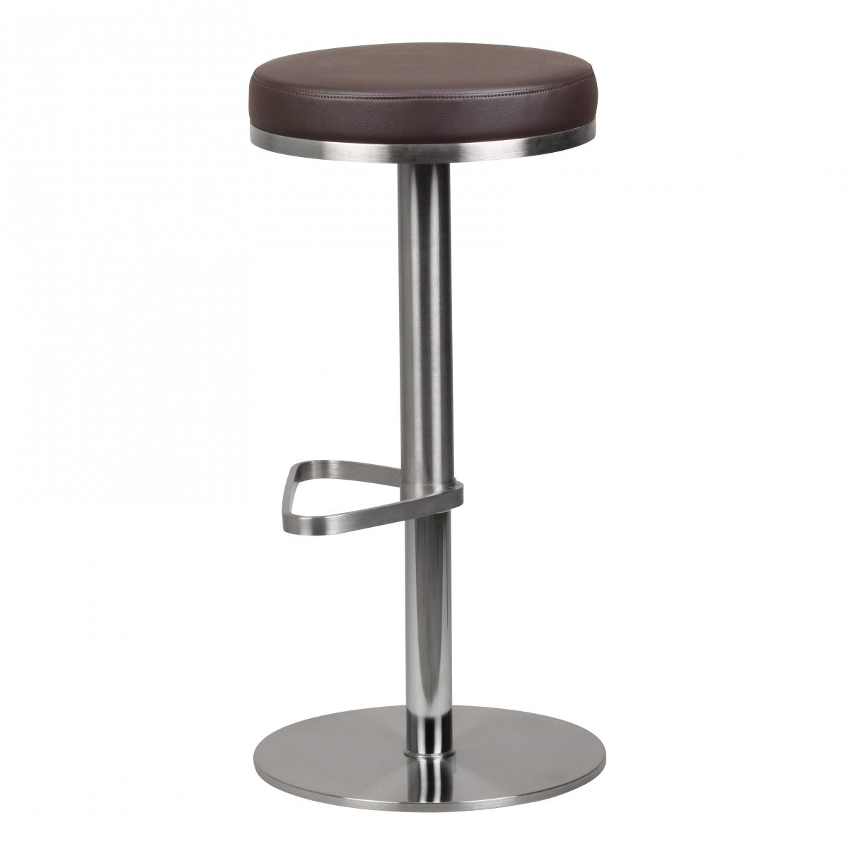 Barhocker WL1.612 Braun Edelstahl hoehenverstellbare Sitzhoehe 57   82 cm Barstuhl Modern 360° Drehbar Tresenhocker mit Standfuss Design Bistrohocker Hoch Tresenstuhl Sitz Gepolstert