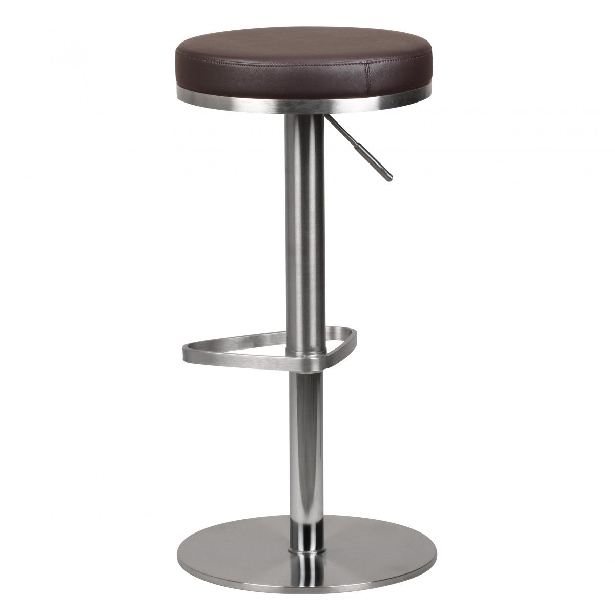 Barhocker WL1.612 Braun Edelstahl hoehenverstellbare Sitzhoehe 57   82 cm Barstuhl Modern 360° Drehbar Tresenhocker mit Standfuss Design Bistrohocker Hoch Tresenstuhl Sitz Gepolstert