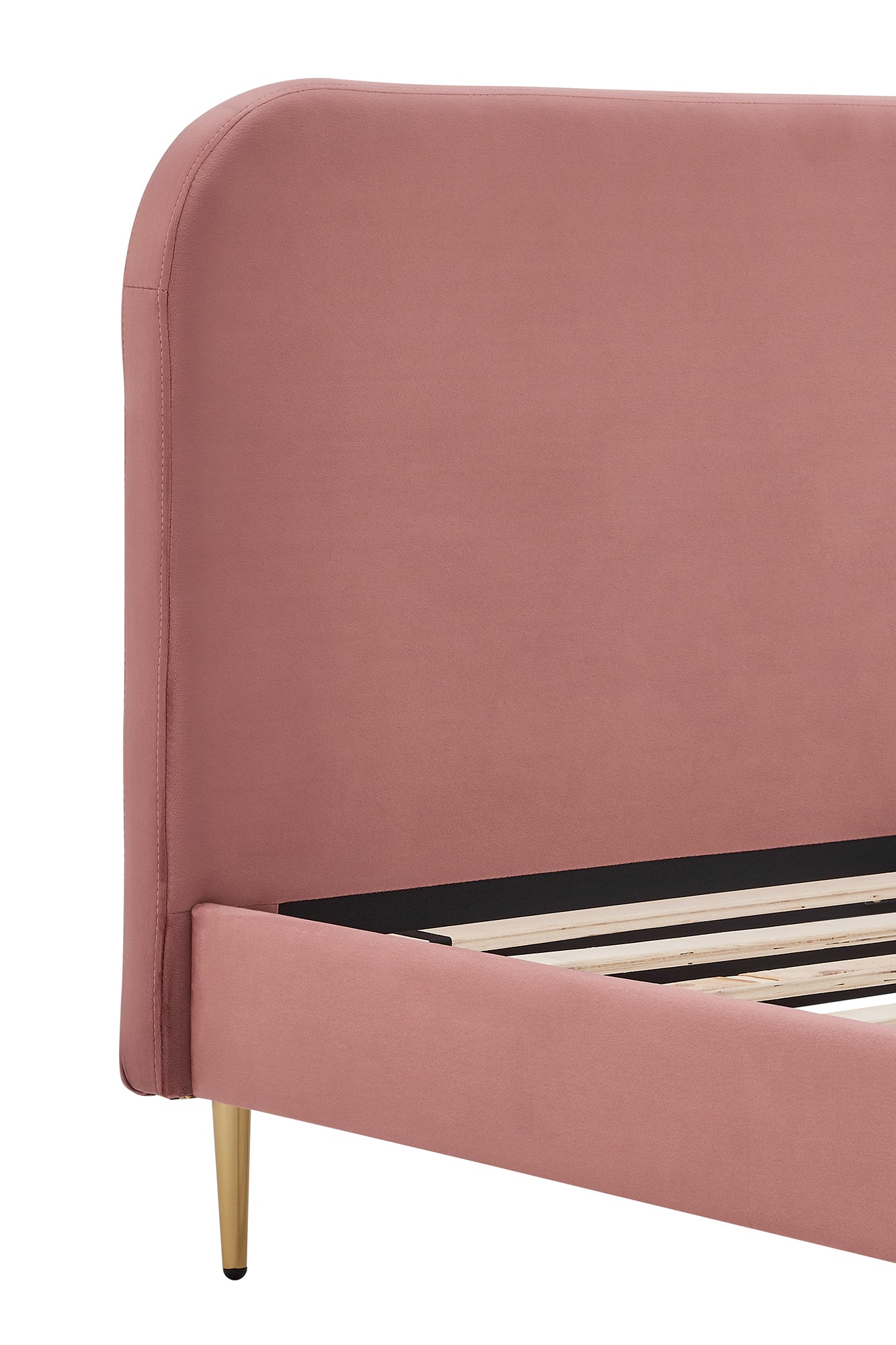 Polsterbett mit Samtbezug Rose 140x200 cm