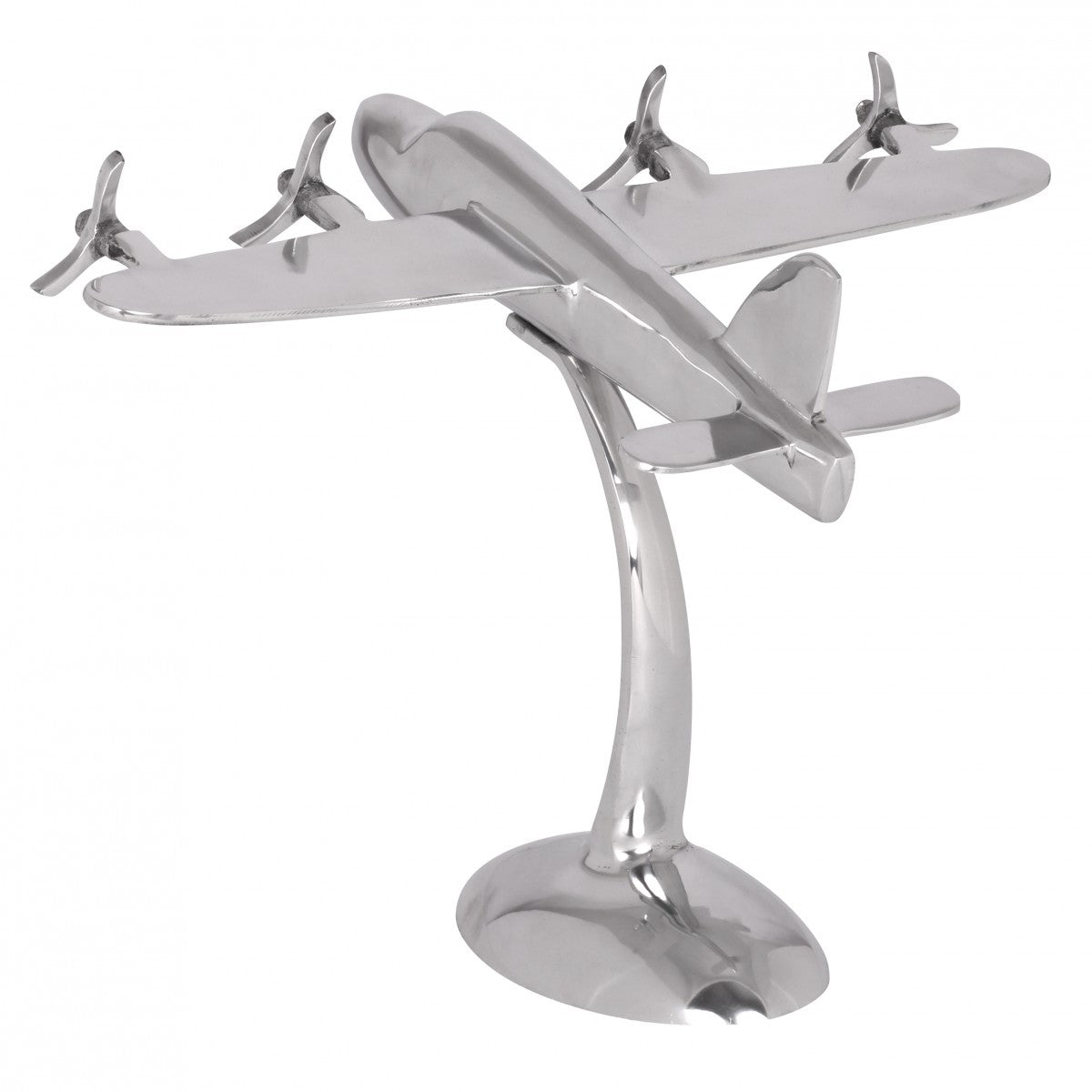 Design Deko Flugzeug Propeller aus Aluminium Farbe Silber