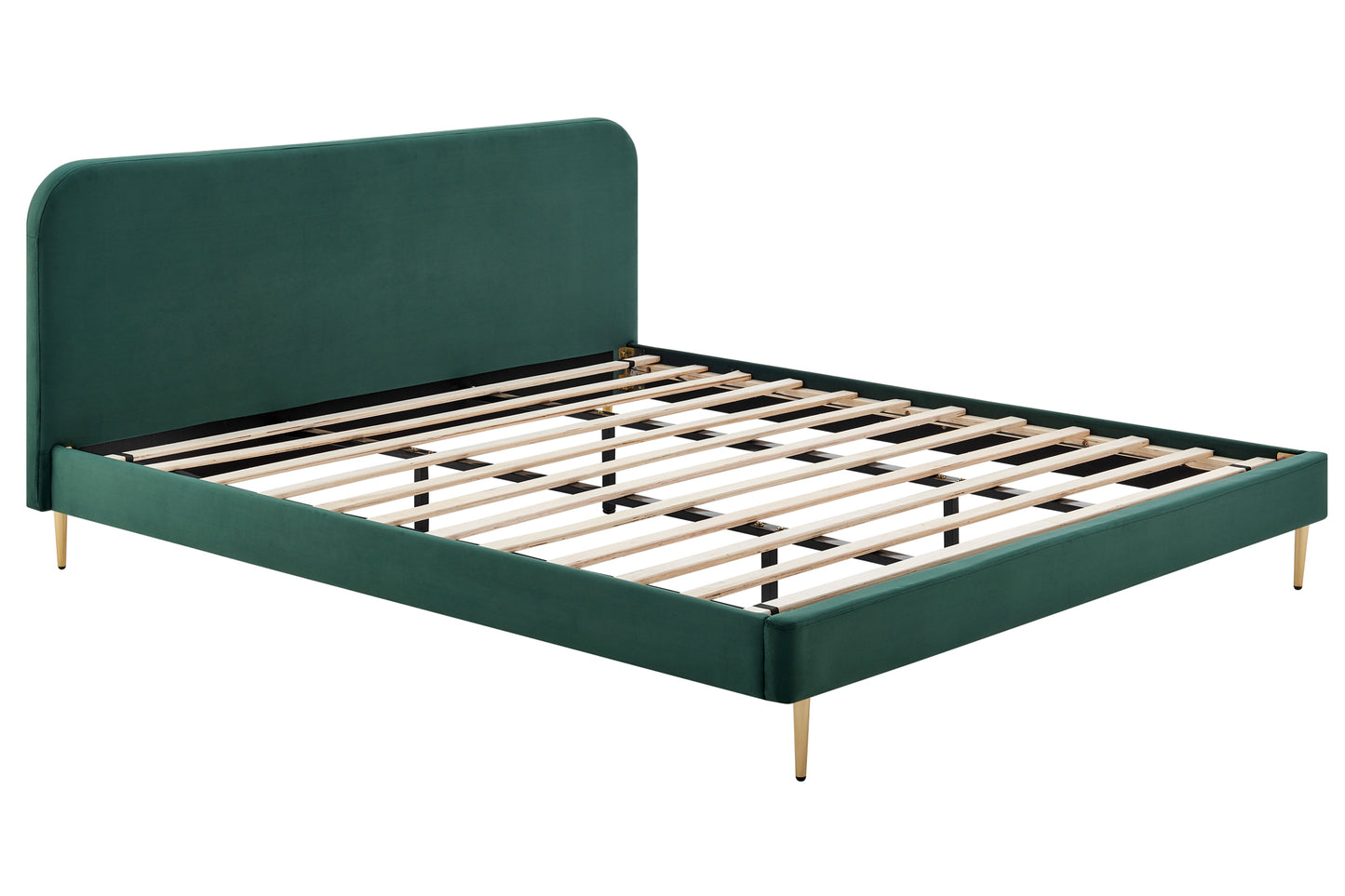 Polsterbett mit Samtbezug Grün 180x200 cm