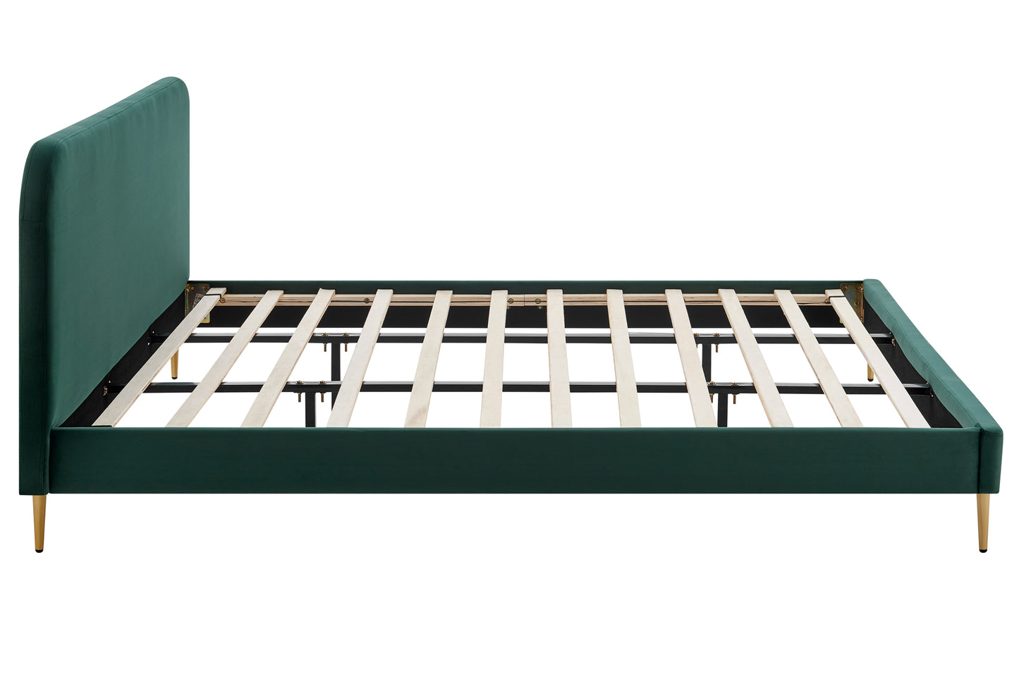 Polsterbett mit Samtbezug Grün 180x200 cm