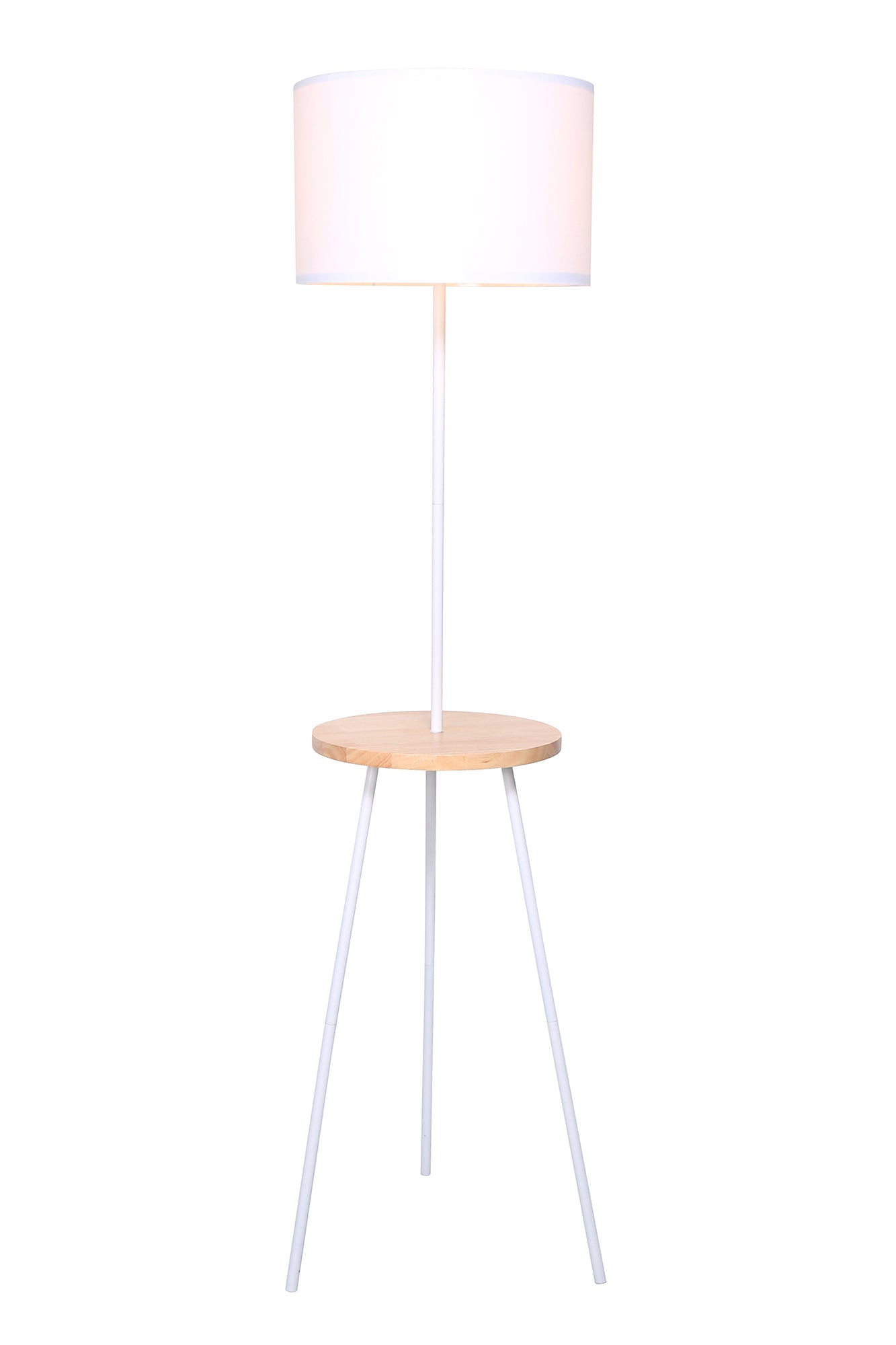 Stehleuchte mit Holztablett