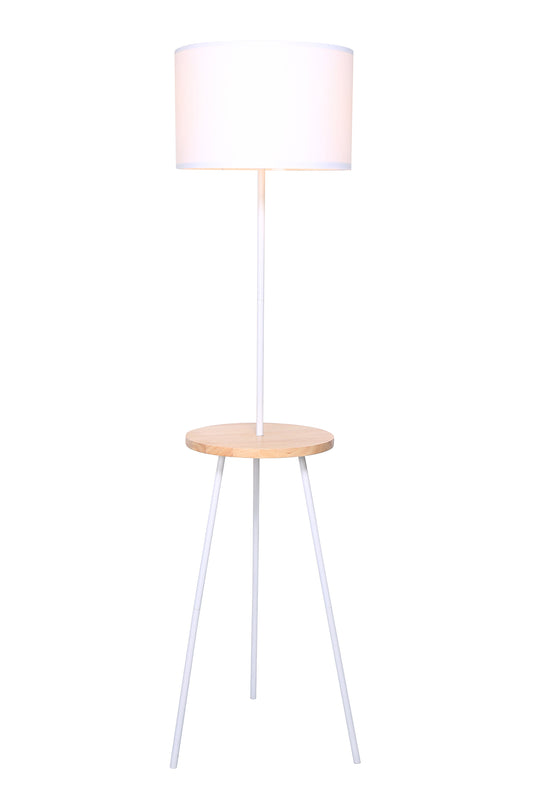 Stehleuchte mit Holztablett