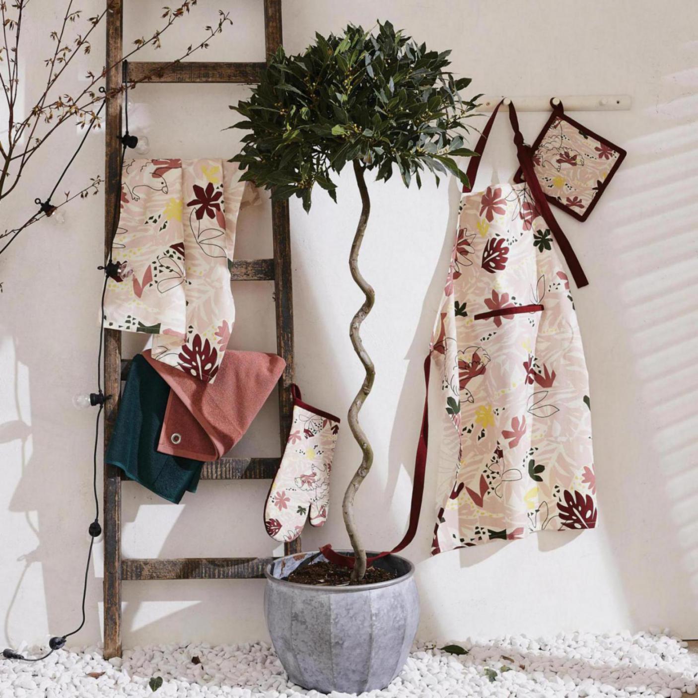 Handtuch mit oese Curl Bois de rose 50 X 50