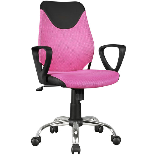 Kinder Schreibtischstuhl TERNI Schwarz Pink fuer Kinder ab 6 mit Lehne Kinder Drehstuhl Kinder Buerostuhl ergonomisch Jugendstuhl hoehenverstellbar