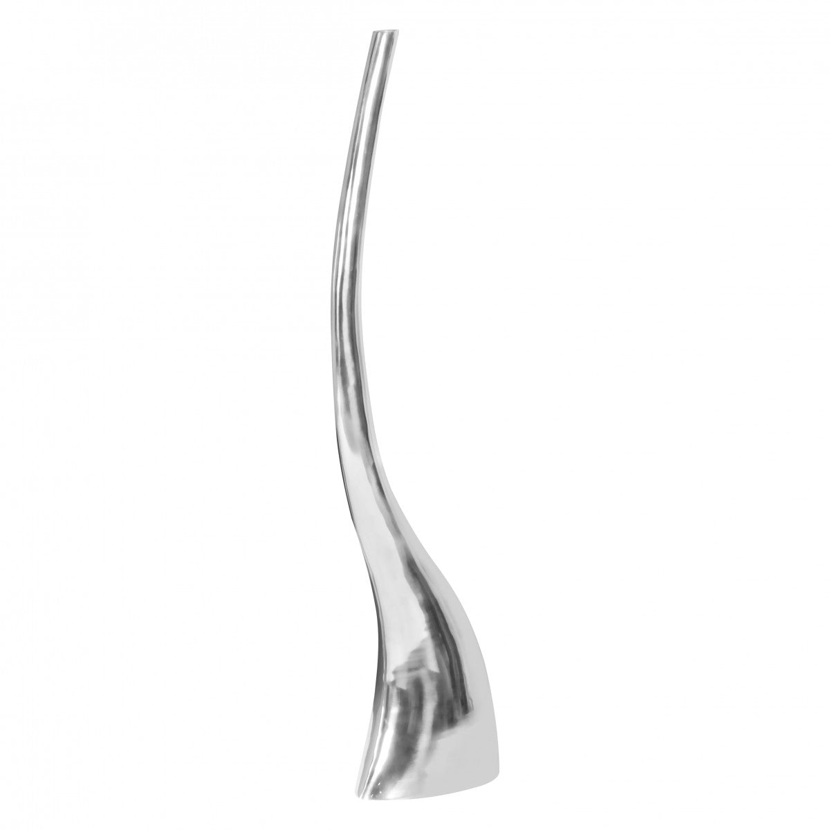 Deko Vase gross  mal L Aluminium modern mit 1 Öffnung in Silber Hohe Alu Blumenvase handgefertigt Grosse Dekovase fuer Blumen