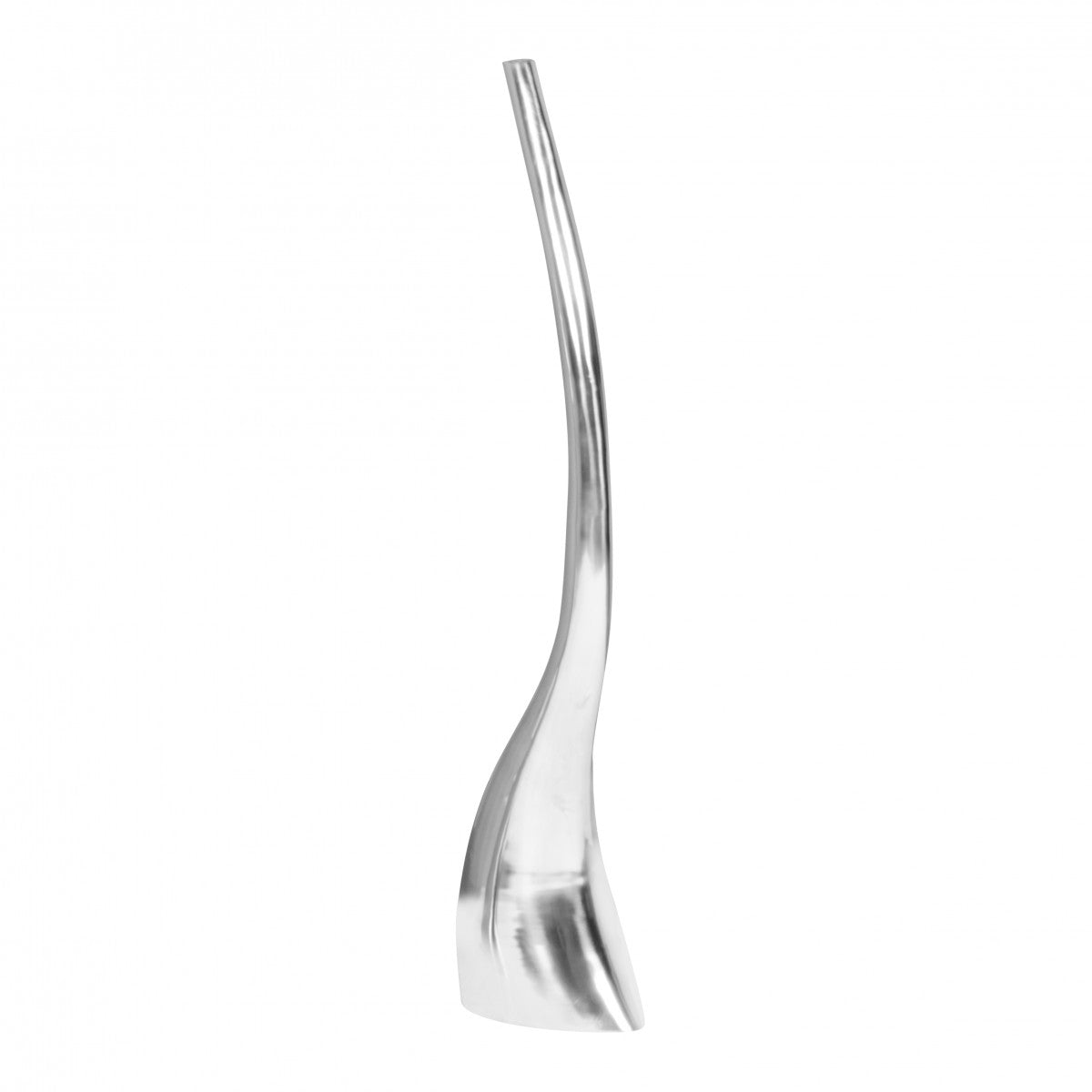 Deko Vase gross  mal L Aluminium modern mit 1 Öffnung in Silber Hohe Alu Blumenvase handgefertigt Grosse Dekovase fuer Blumen