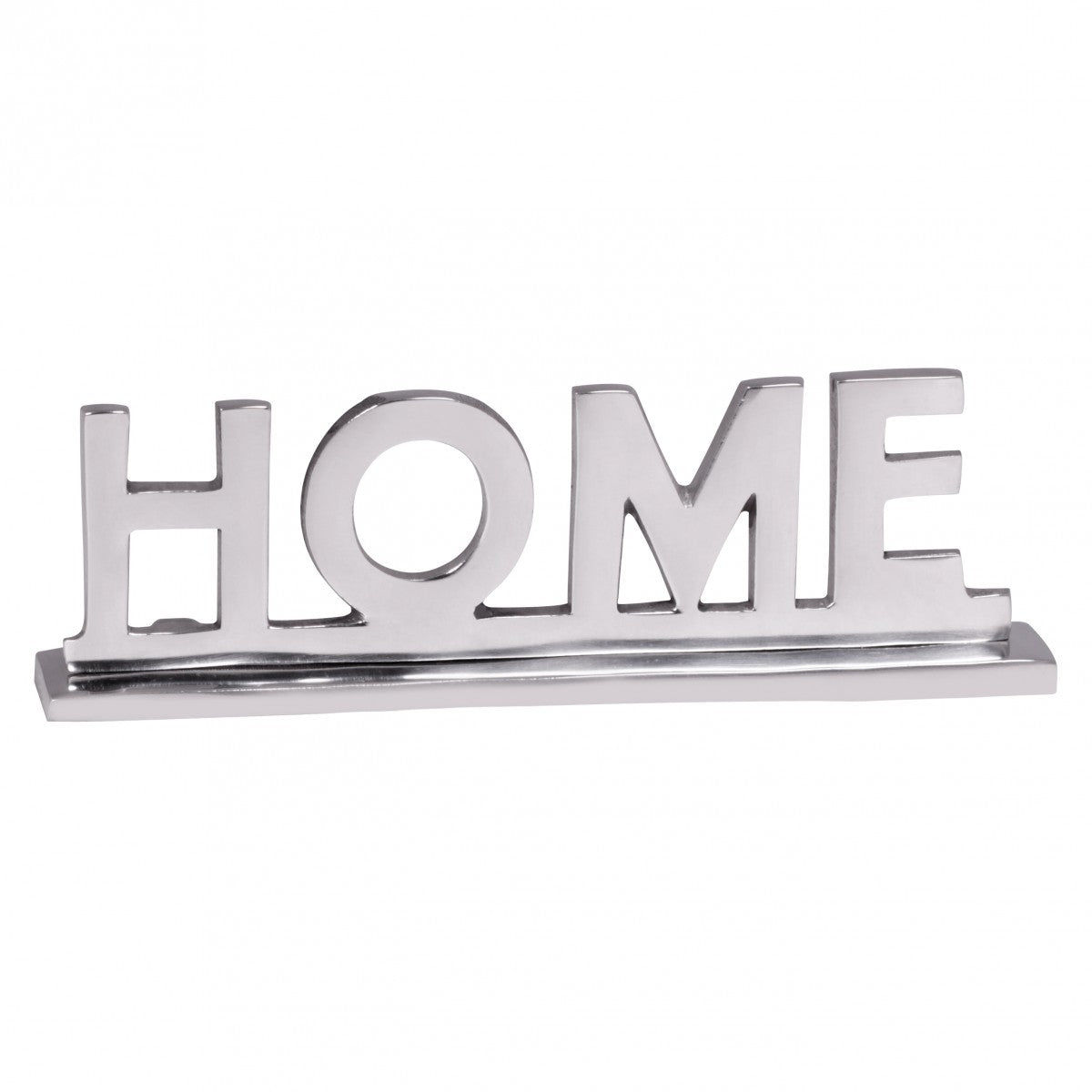 Home Deko Schriftzug Design Wohnzimmer Ess Tisch  Dekoration Wohnung Alu Aluminium Wohndeko Silber 22 cm