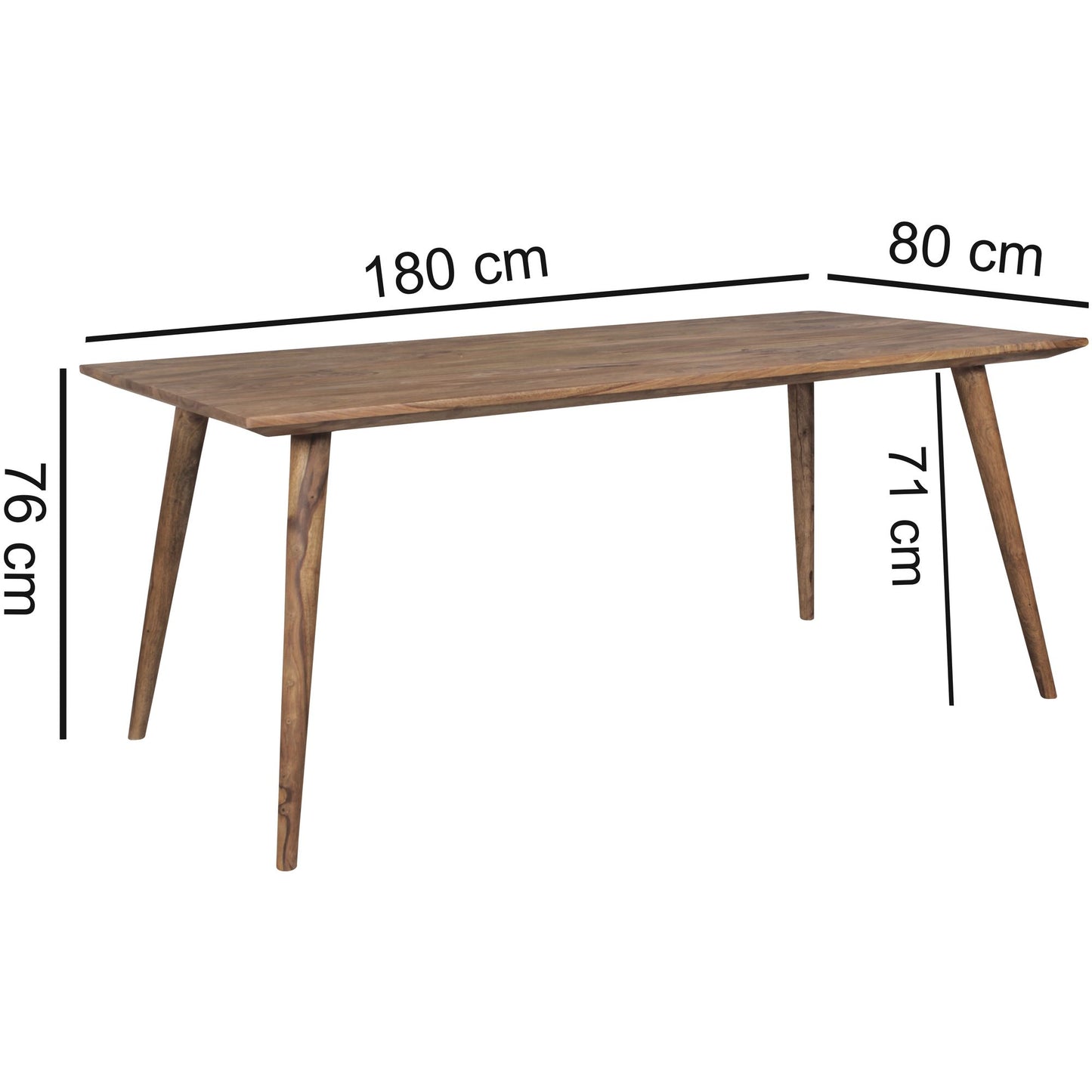 Esszimmertisch REPA 180 mal 80 mal 76 cm Sheesham rustikal Massiv Holz Design Landhaus Esstisch Tisch fuer Esszimmer gross 6   8 Personen