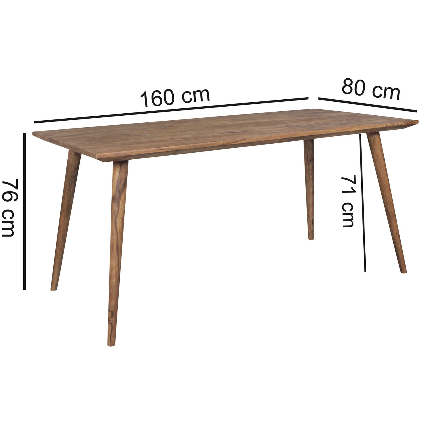 Esszimmertisch REPA 160 mal 80 mal 76 cm Sheesham rustikal Massiv Holz Design Landhaus Esstisch Tisch fuer Esszimmer gross 6   8 Personen