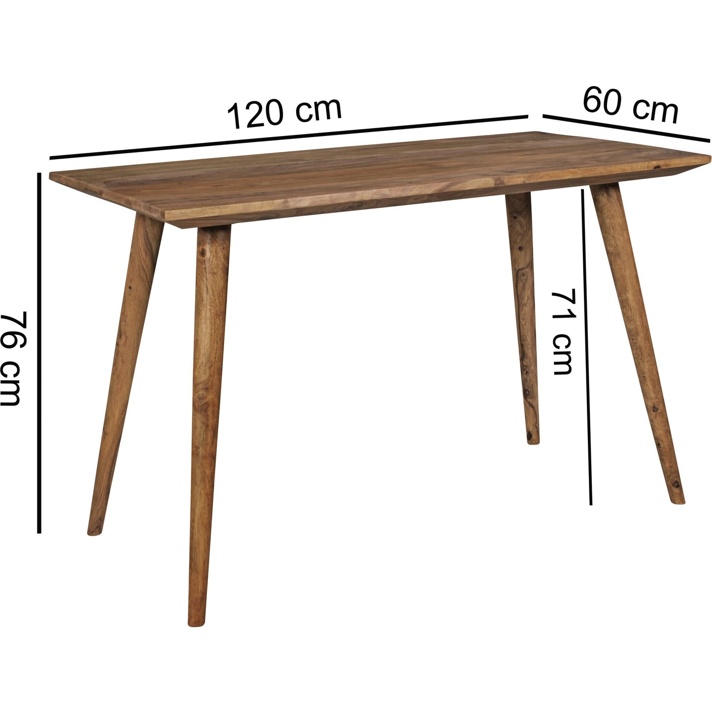 Esszimmertisch REPA 120 mal 60 mal 76 cm Sheesham rustikal Massiv Holz Design Landhaus Esstisch Tisch fuer Esszimmer rechteckig 4   6 Personen