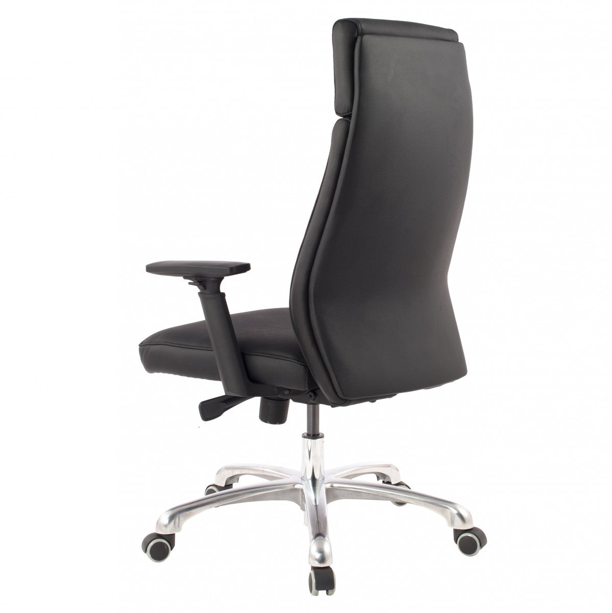 Buerostuhl PORTO Echt Leder Schwarz ergonomisch mit Kopfstuetze Design Chefsessel Schreibtischstuhl ergonomisch mit Wippfunktion Drehstuhl mit Armlehnen  mal   mal L 120 kg