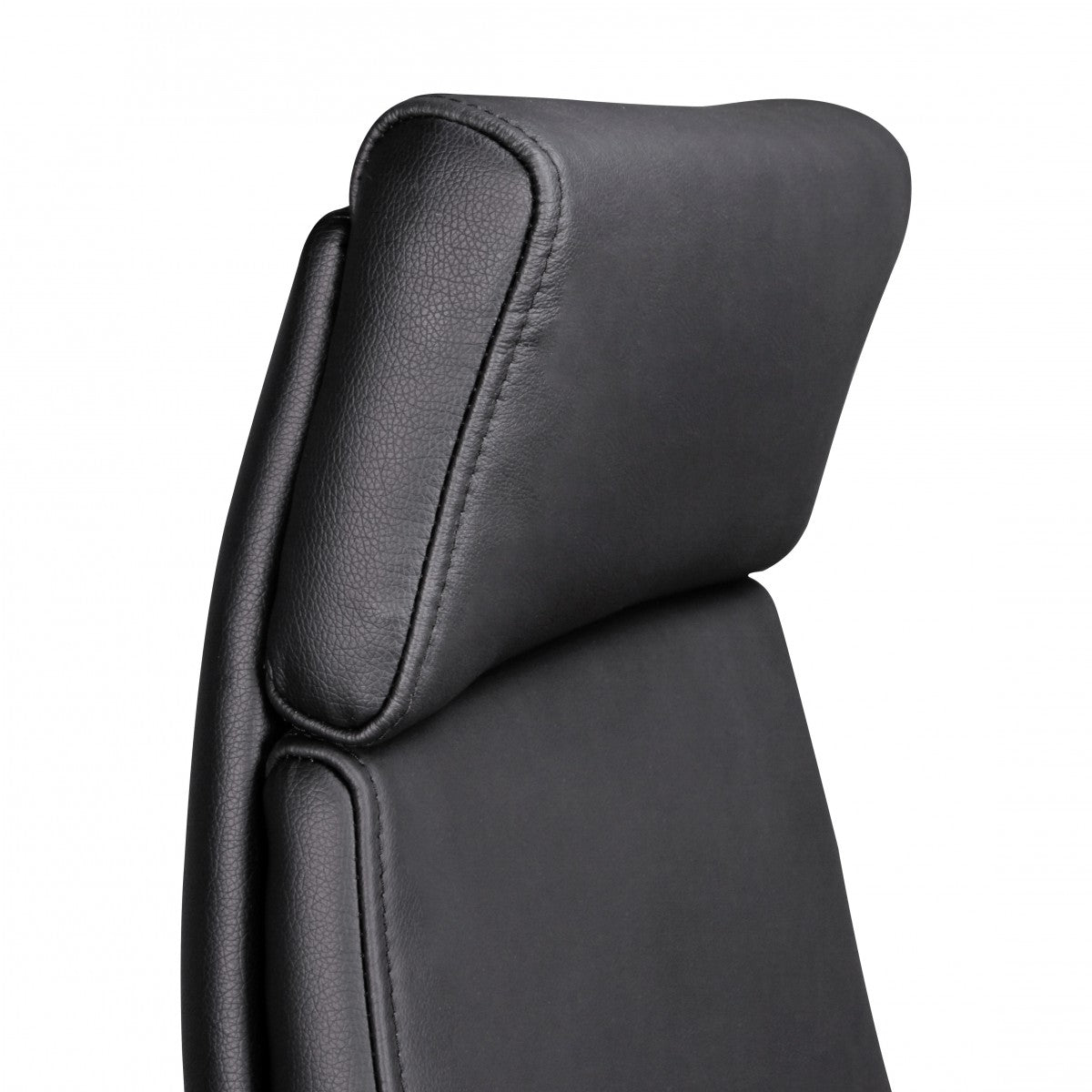 Buerostuhl PORTO Echt Leder Schwarz ergonomisch mit Kopfstuetze Design Chefsessel Schreibtischstuhl ergonomisch mit Wippfunktion Drehstuhl mit Armlehnen  mal   mal L 120 kg