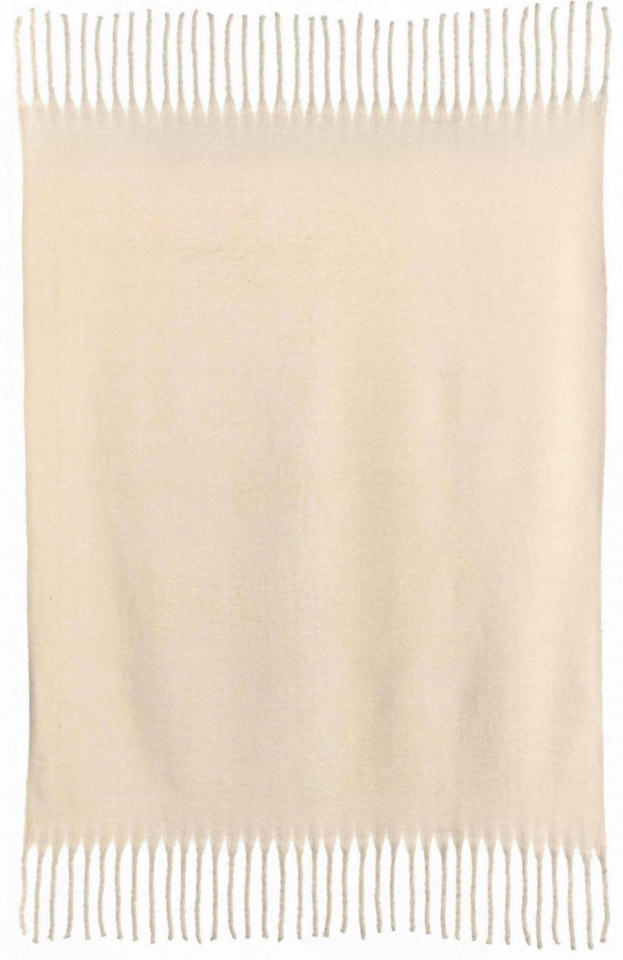 Recycelte einfarbige Decke Isabel Neige 130 X 160