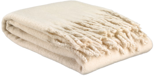 Recycelte einfarbige Decke Isabel Neige 130 X 160