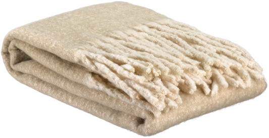 Recycelte einfarbige Decke Isabel Naturel 130 X 160