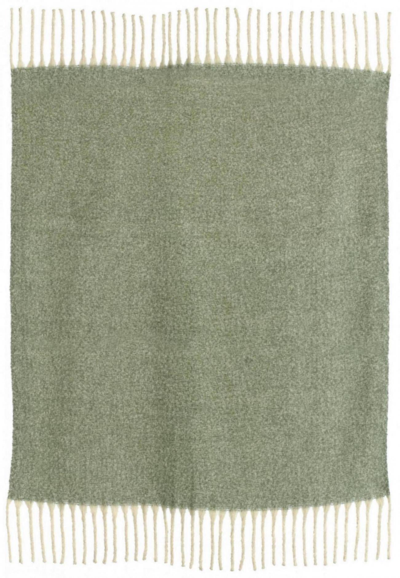Recycelte einfarbige Decke Isabel Vert de gris 130 X 160