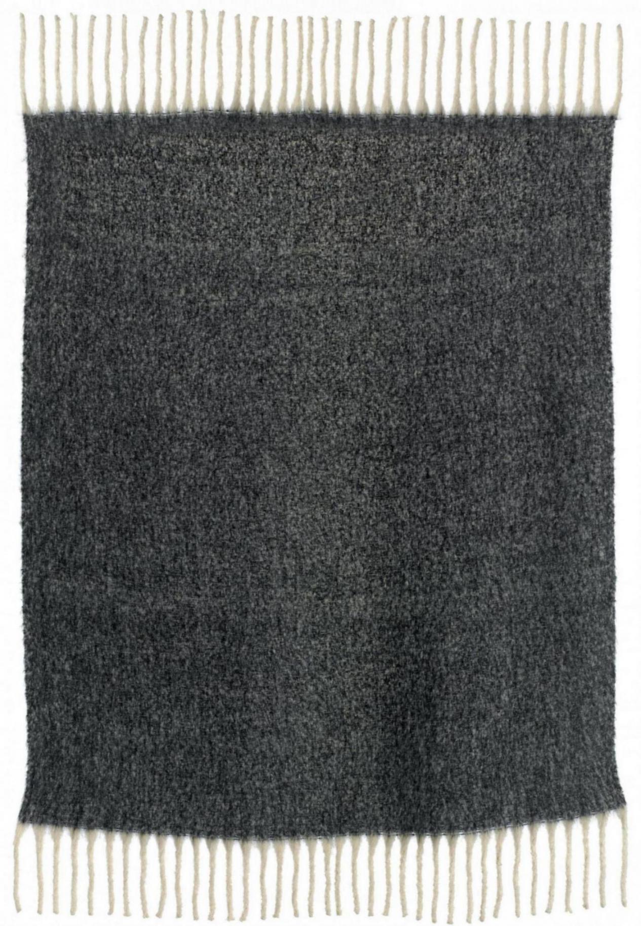 Recycelte einfarbige Decke Isabel Caviar 130 X 160