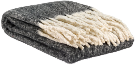 Recycelte einfarbige Decke Isabel Caviar 130 X 160