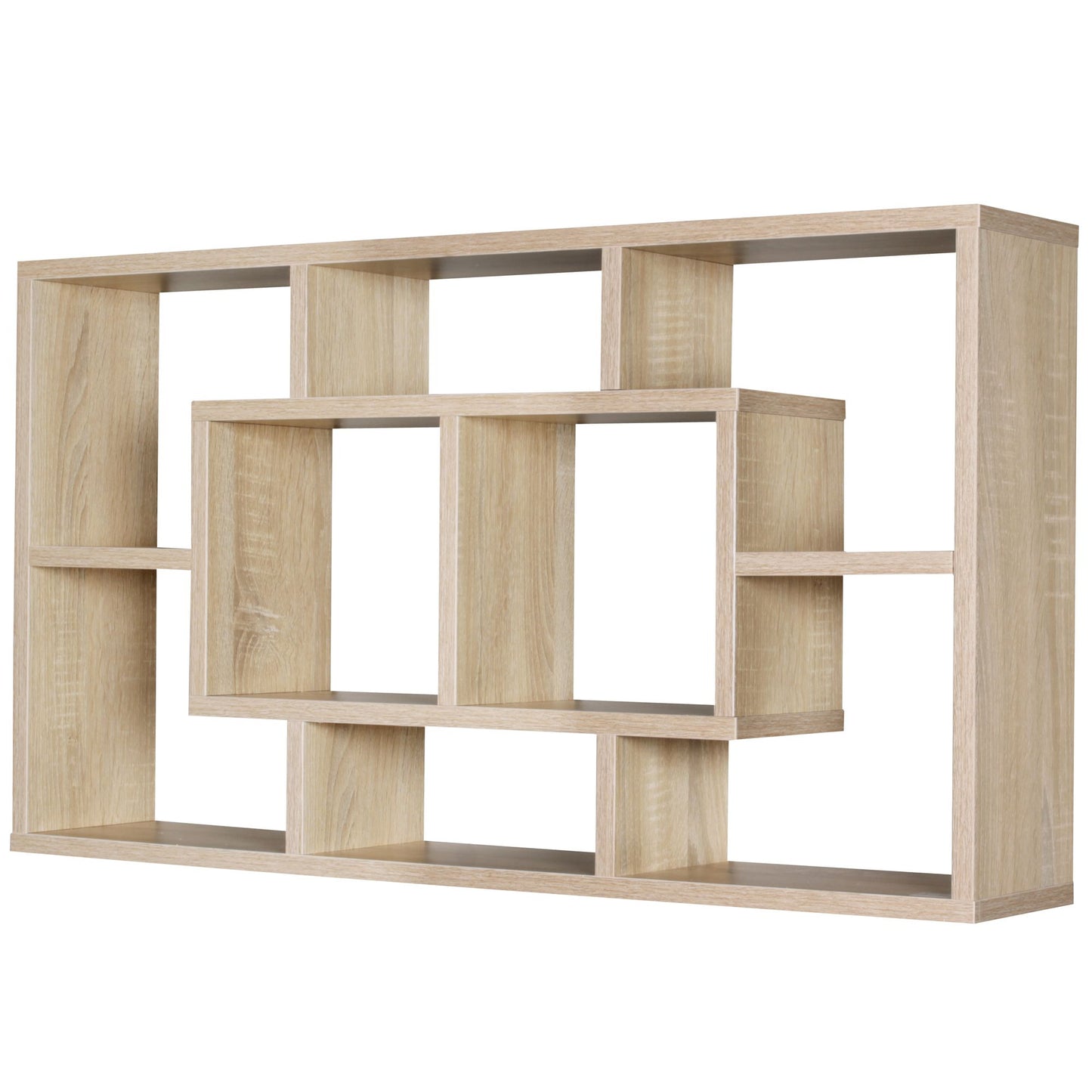 Wandregal PAOLA sonoma 85 mal 47 5 mal 16 cm MDF Holz Haengeregal modern Design Wandboard freischwebend Holzregal offen zum Haengen