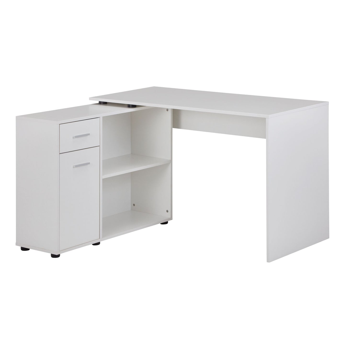 Design Eckschreibtisch mit Regal Weiss 120 mal 75 5 mal 106 5 cm Moderner Buero Schreibtisch Computer Tisch Arbeitszimmer Winkelschreibtisch Home Office