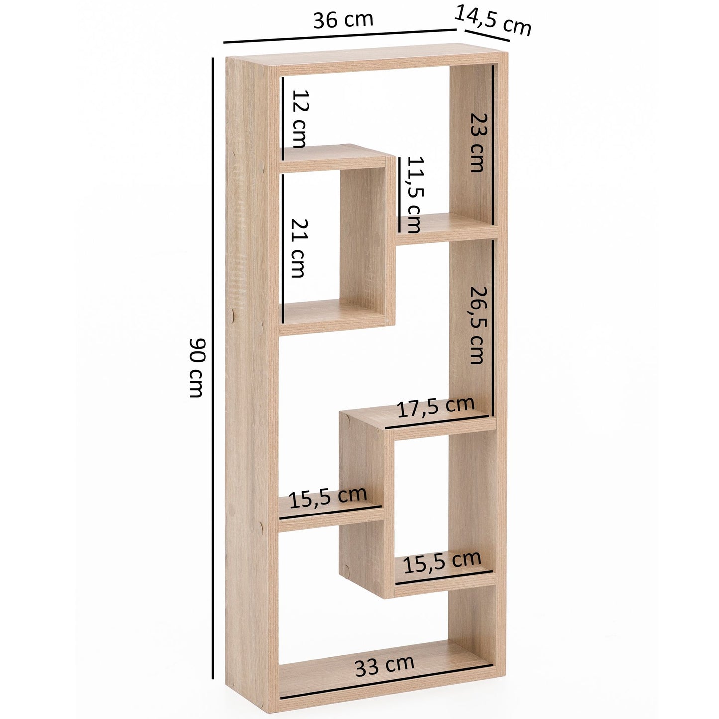 Wandregal Sonoma 36 mal 90 mal 13 5 cm Holz Design Haengeregal modern Wandboard freischwebend Holzregal Regal fuer die Wand Buecherregal schmal Dekoregal Schweberegal hoch