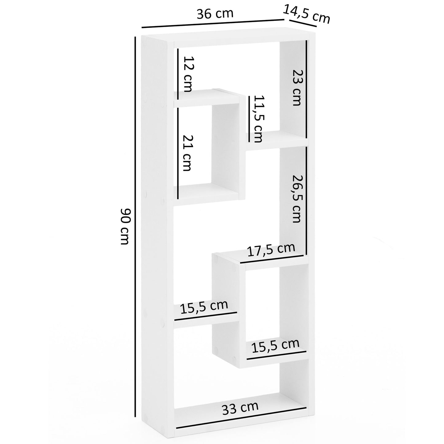 Wandregal Weiss 36 mal 90 mal 13 5 cm Holz Design Haengeregal modern Wandboard freischwebend Holzregal Regal fuer die Wand Buecherregal schmal Dekoregal Schweberegal hoch