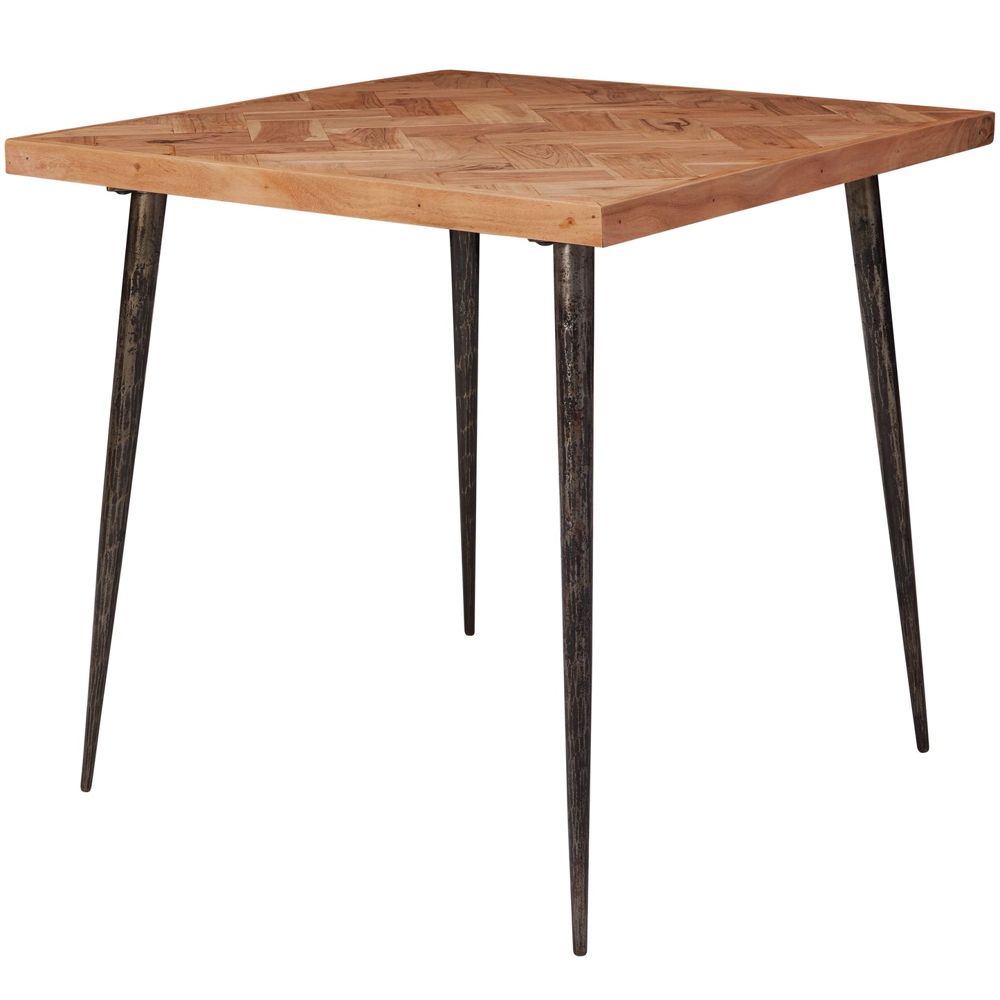 Esszimmertisch 80 mal 76 mal 80 cm Massivholz Akazie Metall Industrial Esstisch Massiv Klein Kuechentisch Holztisch Esszimmer Kleiner Speisetisch Holz Massivholztisch Quadratisch