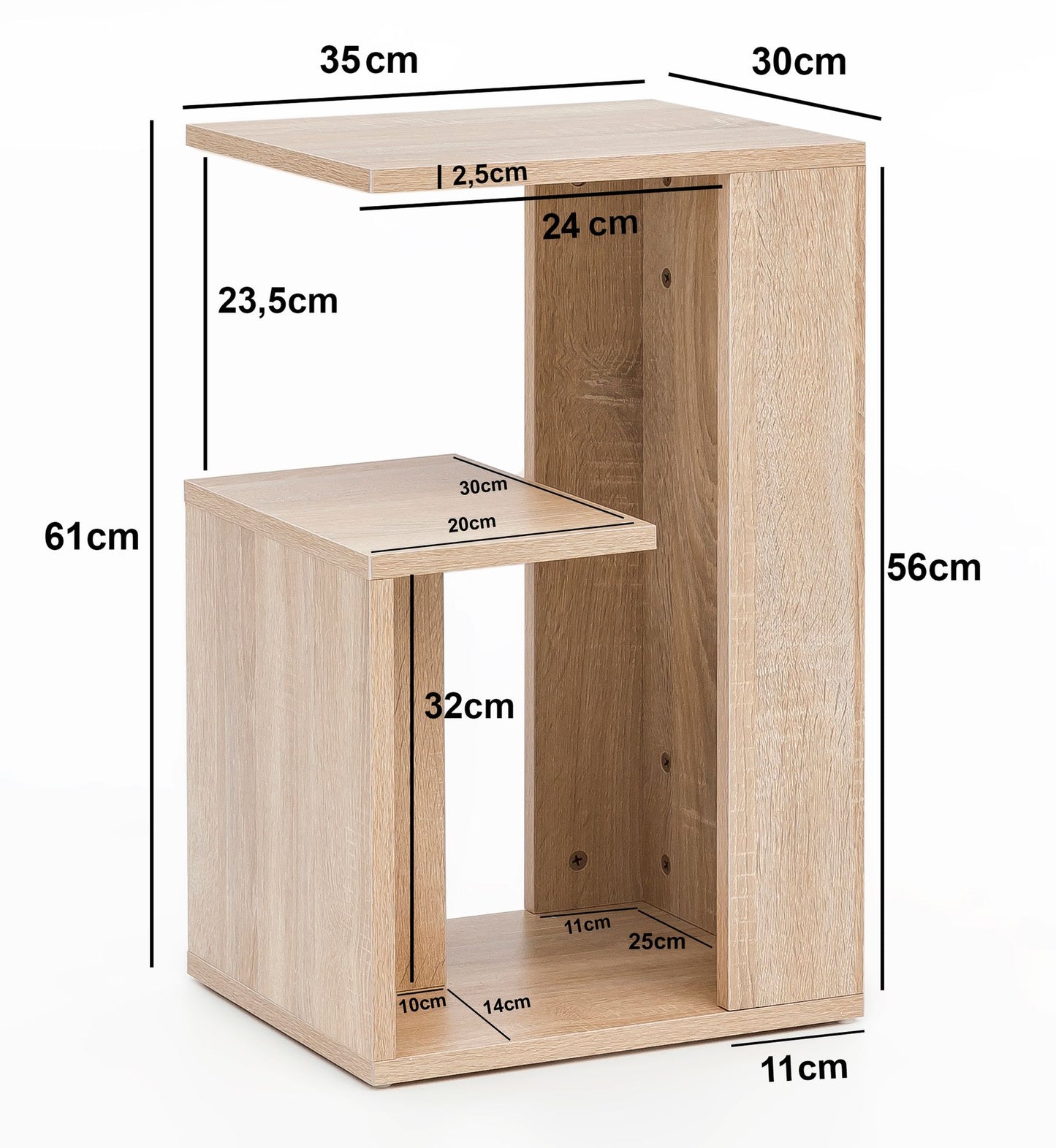 Beistelltisch 35 mal 29 5 mal 60 cm Sonoma Anstelltisch Couchtisch klein modern Kleiner Wohnzimmertisch Sofatisch Ablagetisch Tisch Wohnzimmer