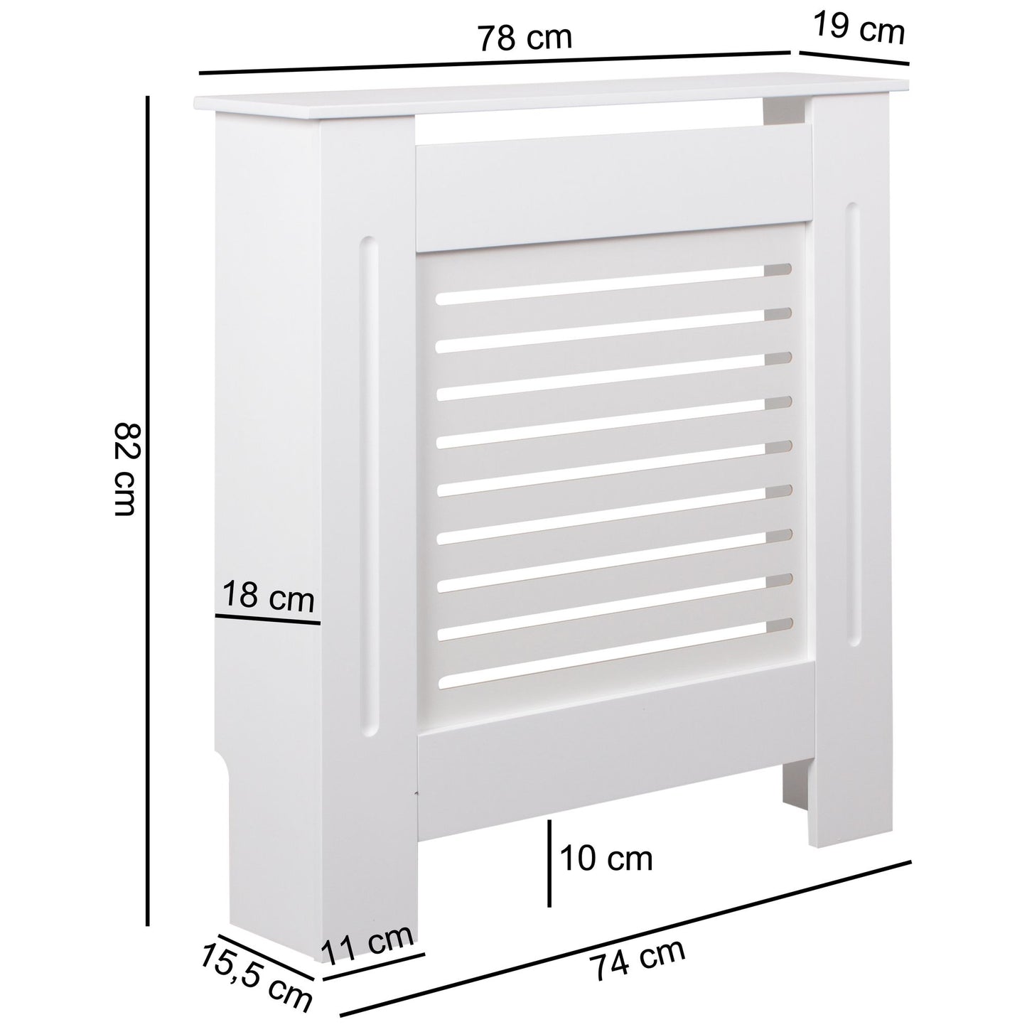 Design Heizkoerperverkleidung WL5.744 Weiss Matt Lackiert 78 mal 82 mal 19 cm Heizungsverkleidung Klein Heizungsabdeckung Heizkoerperabdeckung Holz Lamellen Heizung Heizkoerper Abdeckung Schutz