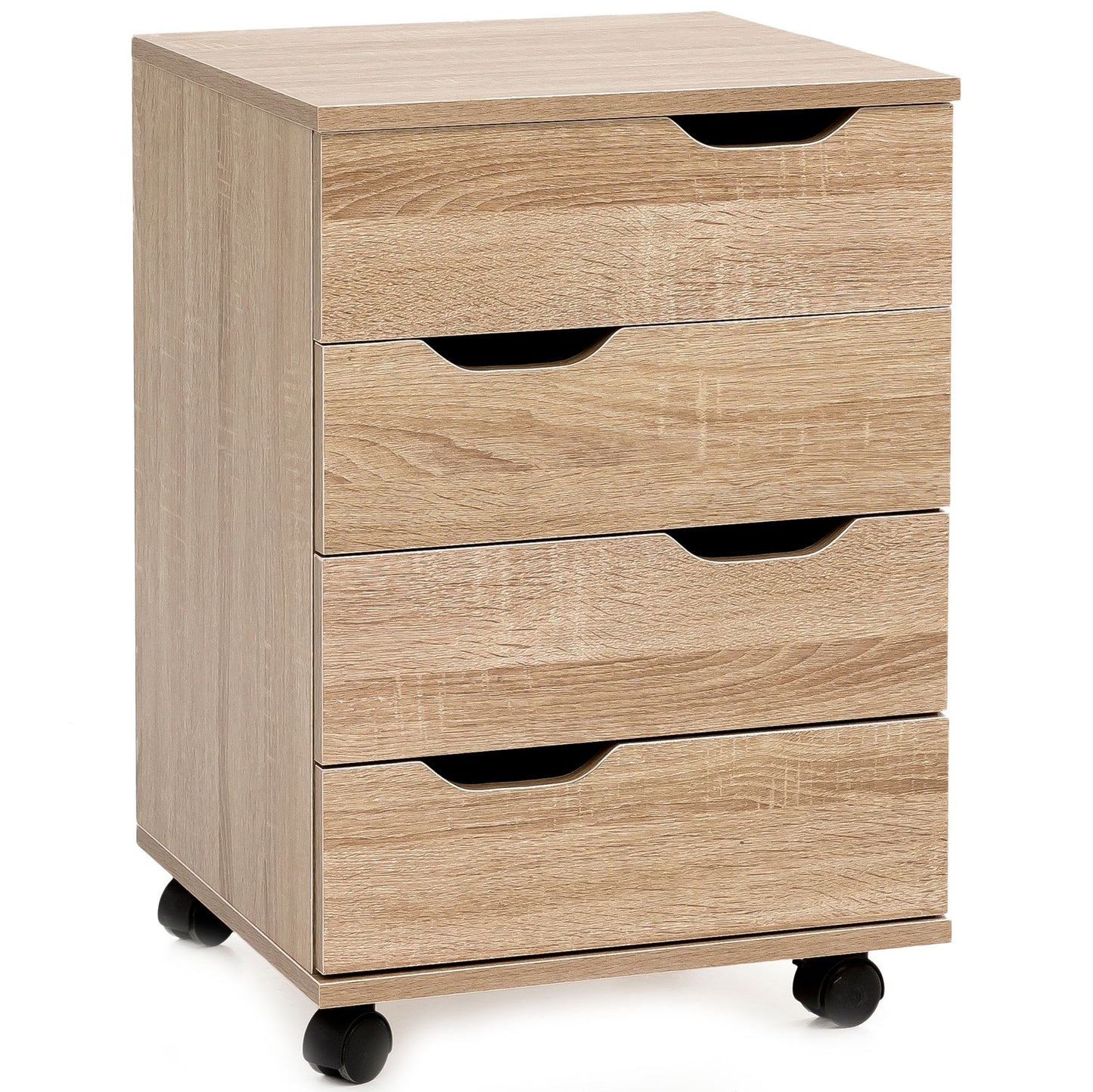 Rollcontainer Sonoma 40 mal 60 mal 40cm Schubladenschrank Buero Container Schreibtischcontainer mit Schubladen Buerocontainer mit Rollen Schubladencontainer