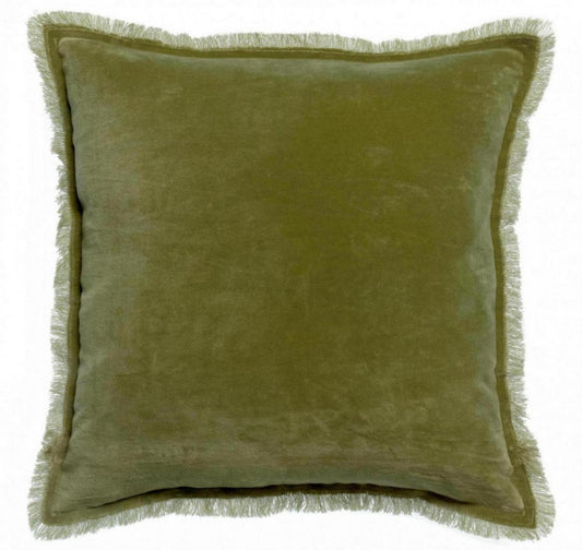 Einfarbiges Kissen Fara Olive 45 X 45