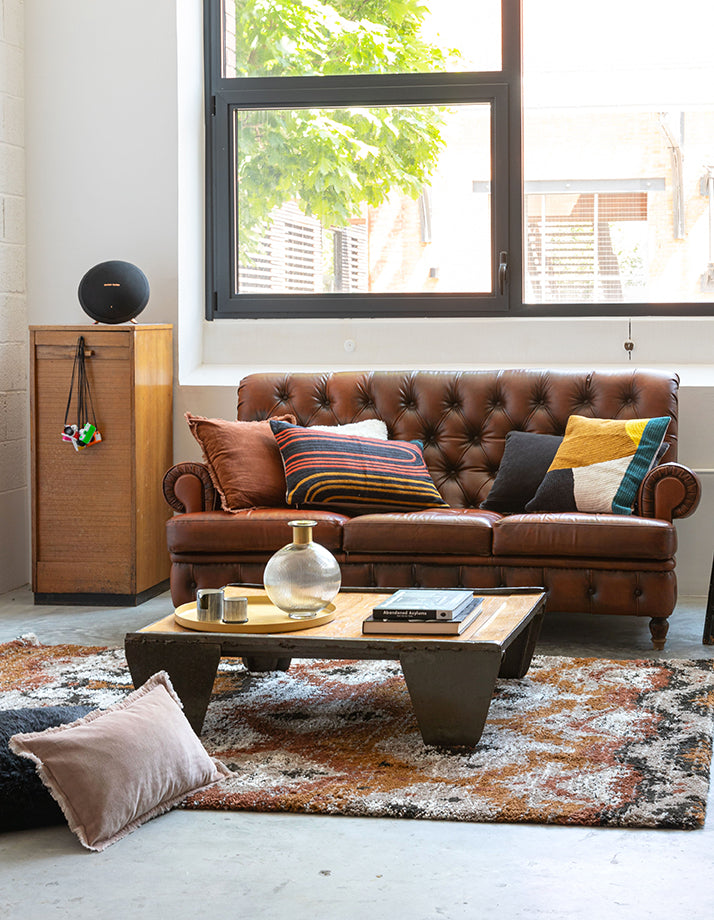 Einfarbiges Kissen Fara Caramel 45 X 45