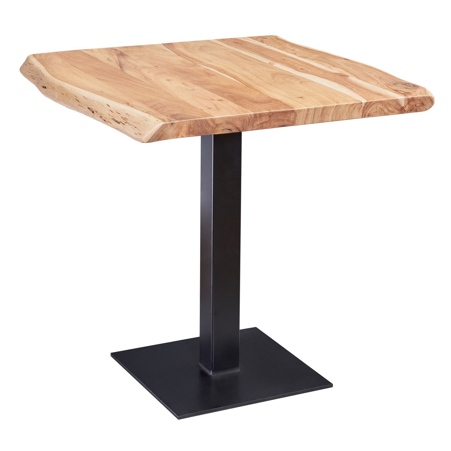 Esstisch Baumkante 80 mal 75 mal 75 cm Akazie Massivholz Esszimmertisch Kleiner Holztisch Esszimmer Designer Kuechentisch Quadratisch