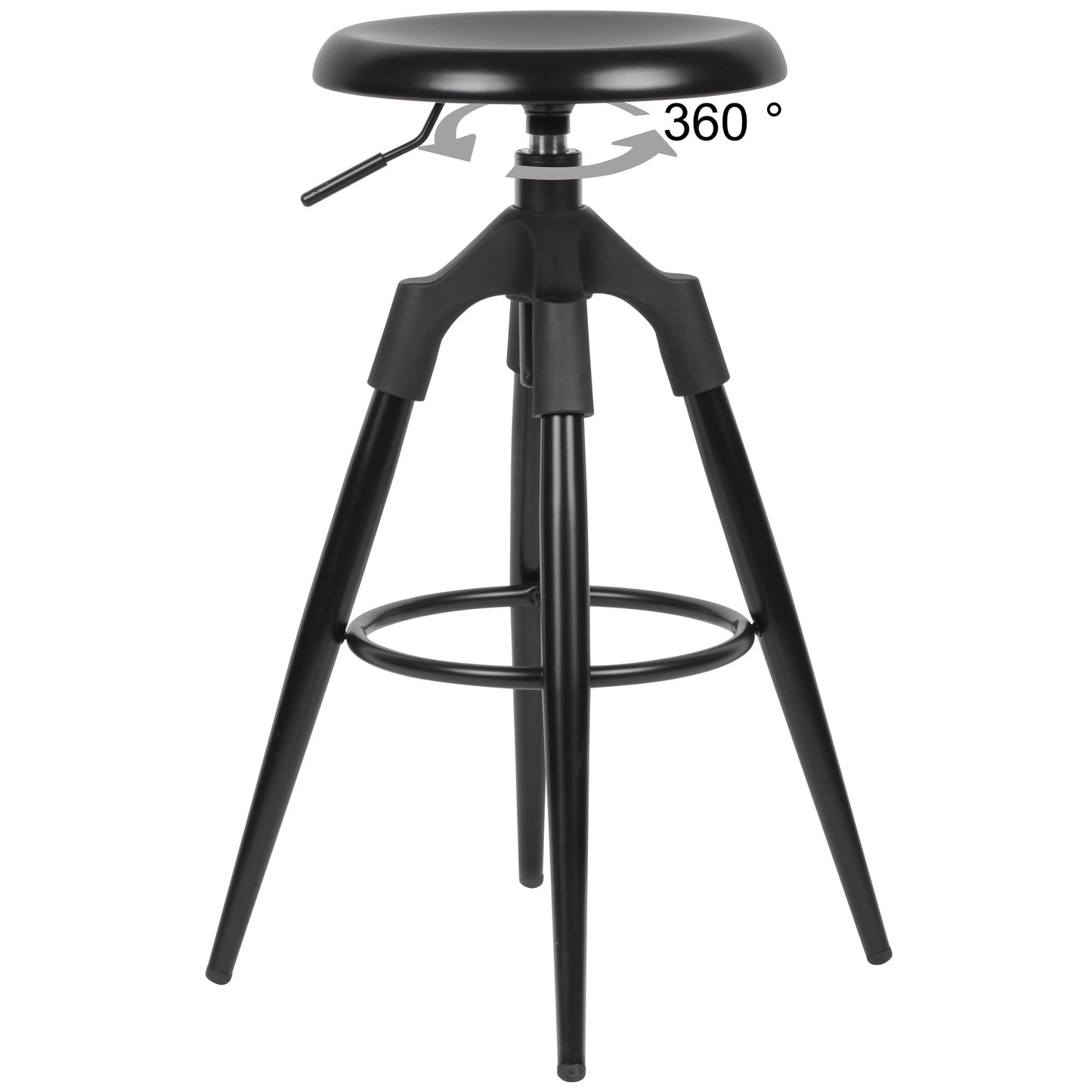 Barhocker Schwarz Metall 72 80 cm Design Barstuhl 100 kg Ma mal imalbelastbarkeit Tresenhocker Industrial Tresenstuhl ohne Lehne