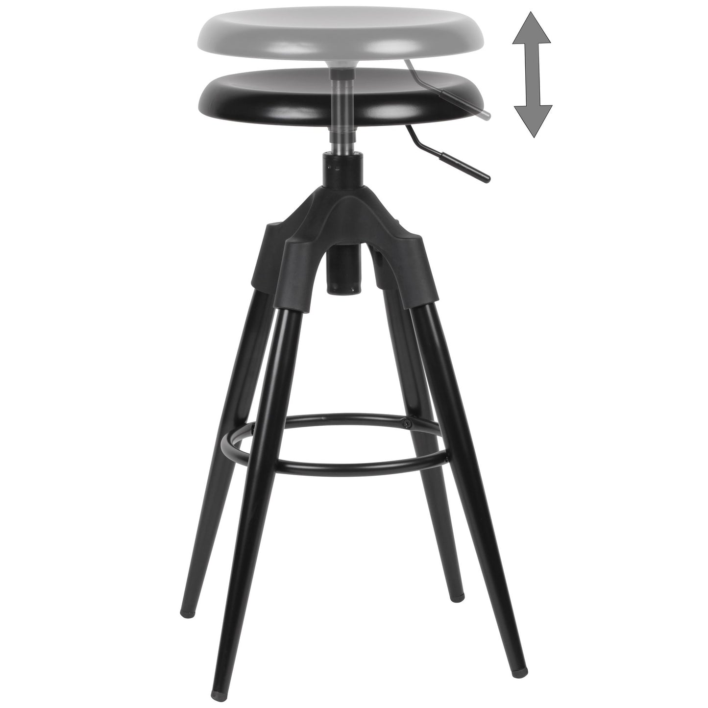 Barhocker Schwarz Metall 72 80 cm Design Barstuhl 100 kg Ma mal imalbelastbarkeit Tresenhocker Industrial Tresenstuhl ohne Lehne