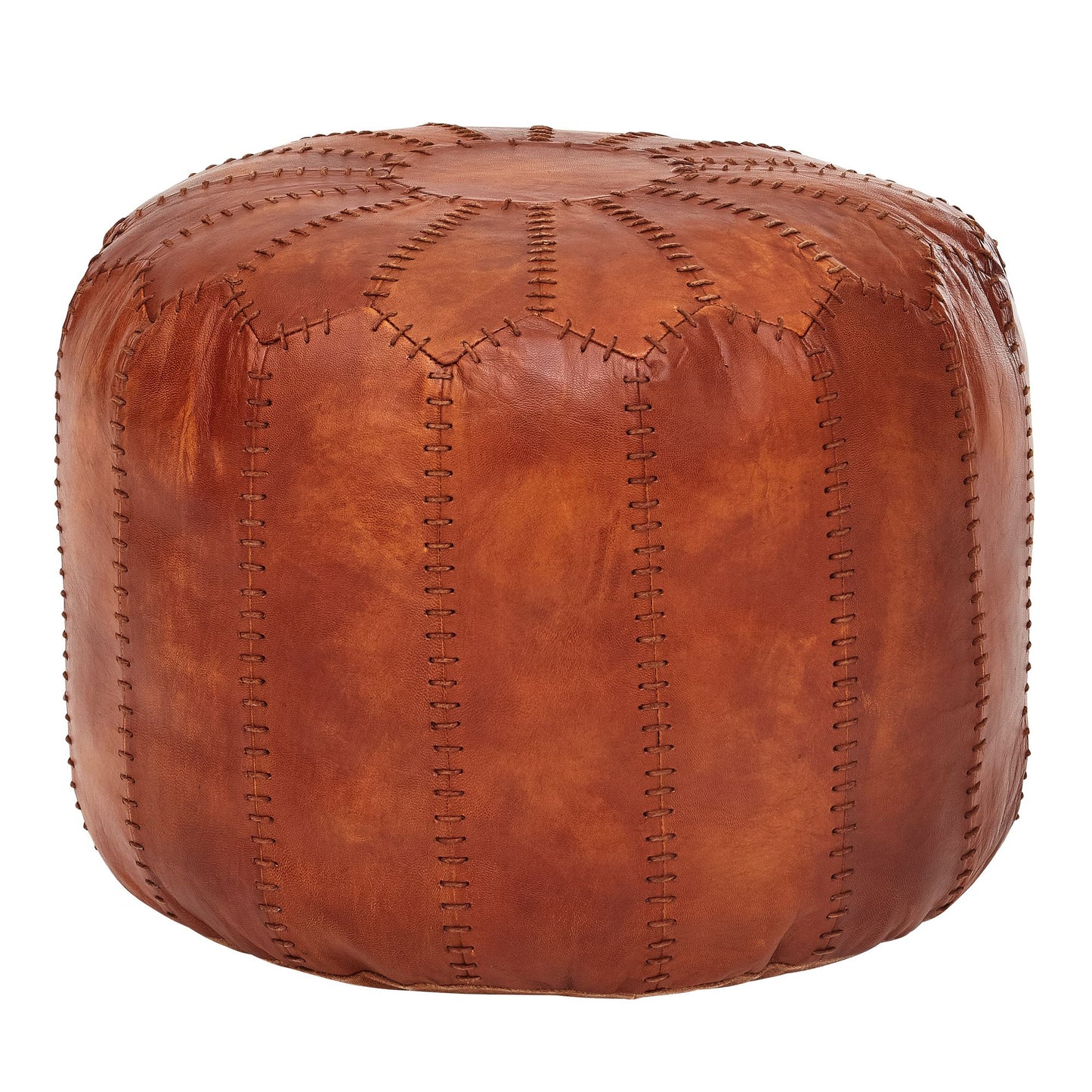 Sitzhocker Echtleder Braun 52 mal 40 mal 52 cm Ottomane Wohnzimmer Design Pouf Hocker Orientalisch Polsterhocker Orient Beinablage Sofa