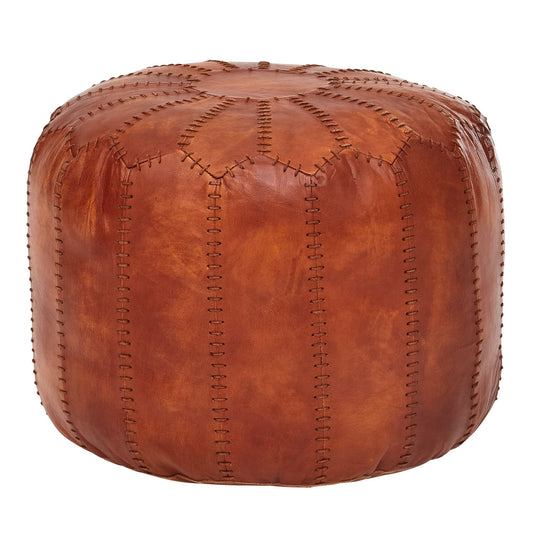 Sitzhocker Echtleder Braun 52 mal 40 mal 52 cm Ottomane Wohnzimmer Design Pouf Hocker Orientalisch Polsterhocker Orient Beinablage Sofa