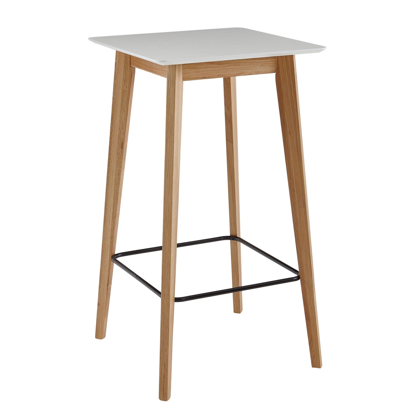 Stehtisch 60 mal 110 mal 60 cm Weiss Eckig Bartisch fuer 4 Personen Moderner Tisch fuer Bar Design Partytisch Holz Hochtisch Eiche Skandinavisch