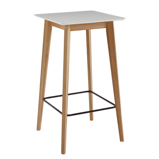 Stehtisch 60 mal 110 mal 60 cm Weiss Eckig Bartisch fuer 4 Personen Moderner Tisch fuer Bar Design Partytisch Holz Hochtisch Eiche Skandinavisch
