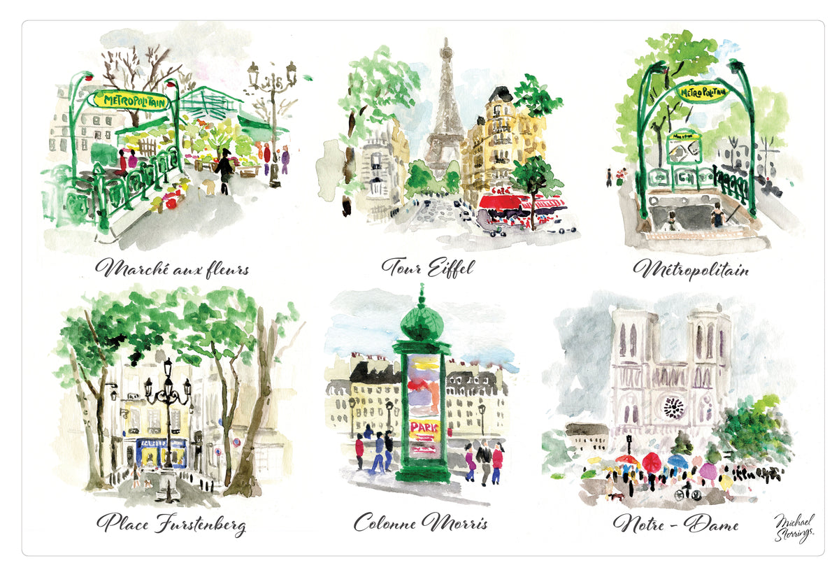 Tischset Paris Scénettes Assortis 30 X 45