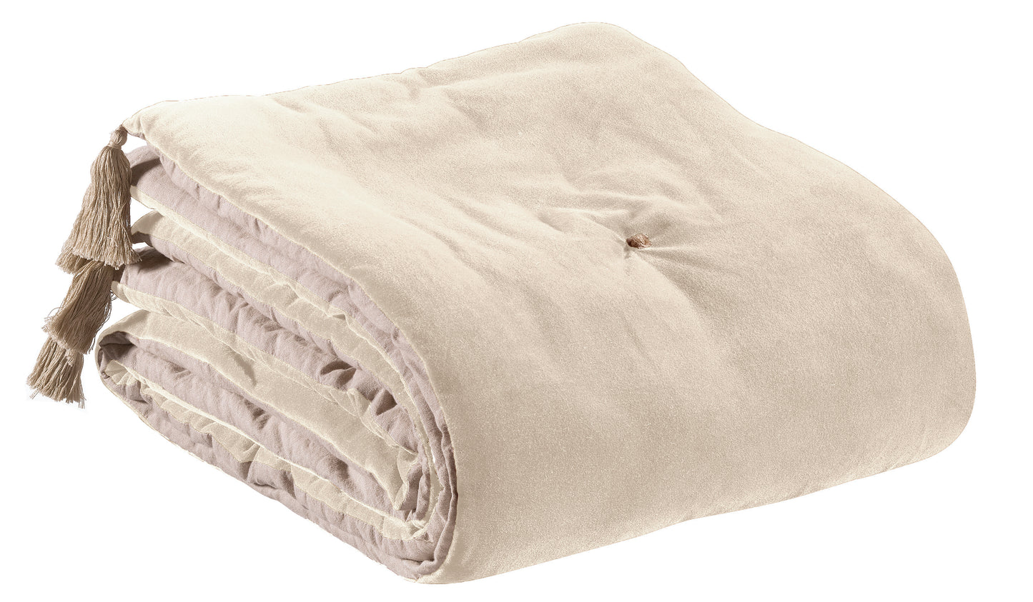 Pompon Bettdecke Elise Grège 80 X 180