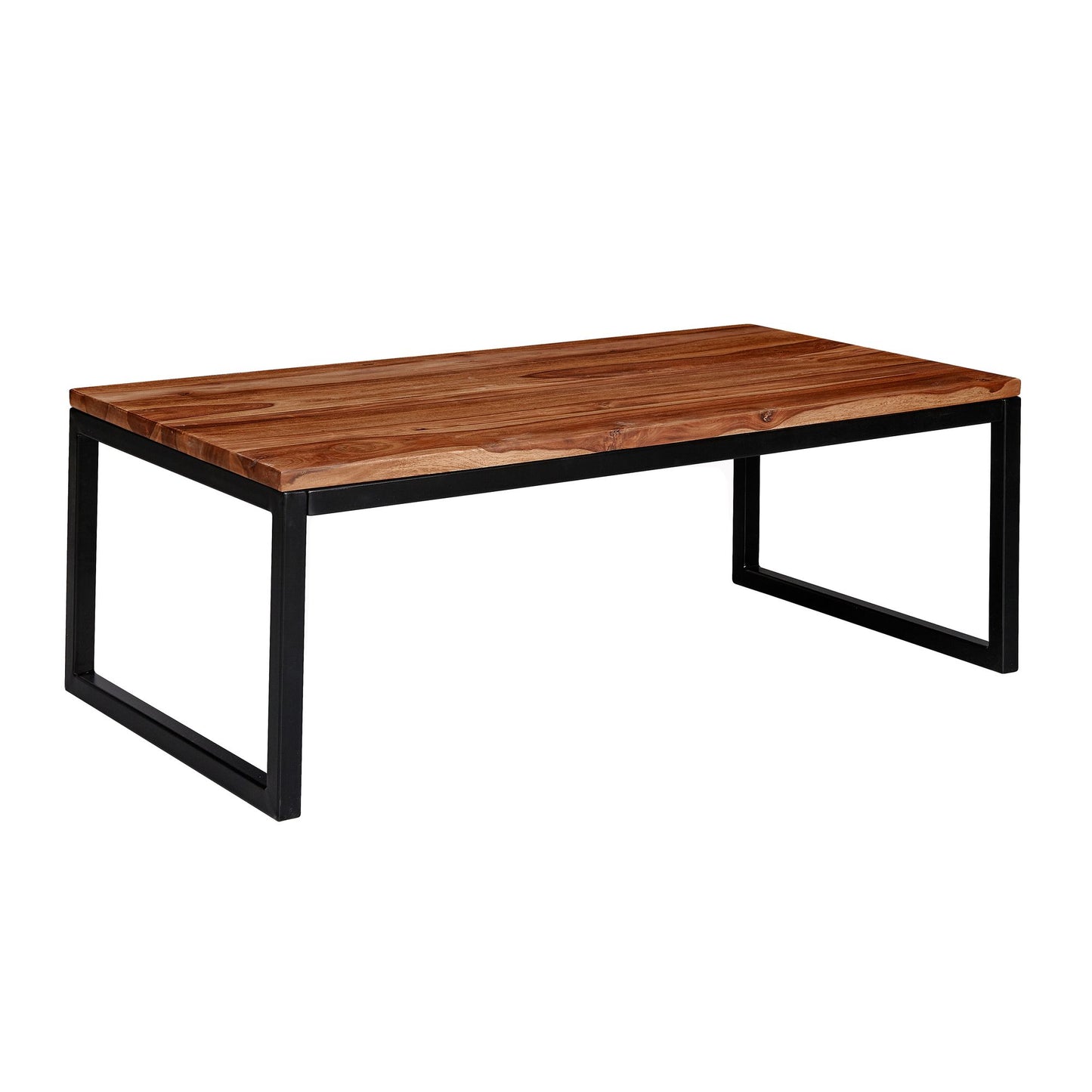 Couchtisch 110 mal 40 mal 60 cm Sheesham Massivholz Metall Wohnzimmertisch Industrial Style Designer Sofatisch Tisch Wohnzimmer Loungetisch Massiv