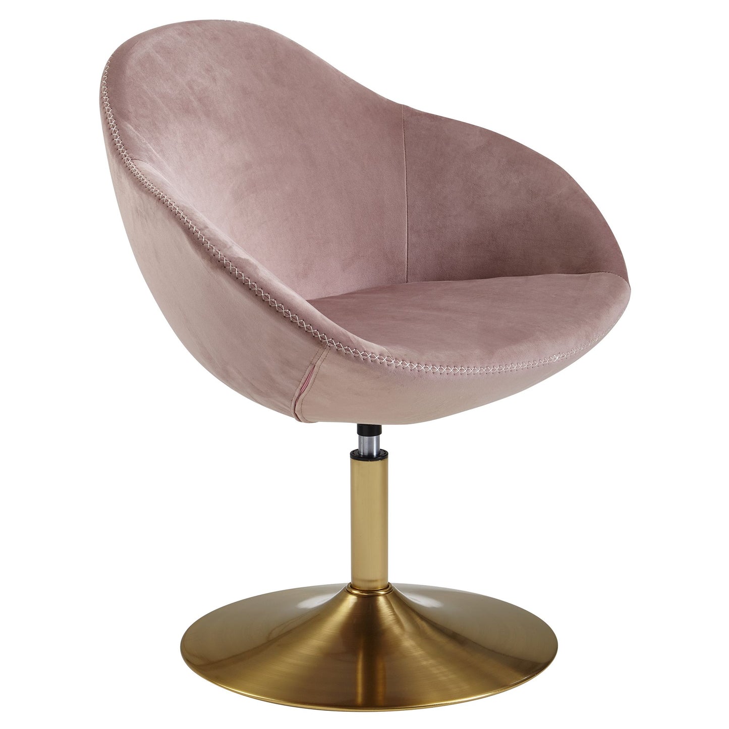 Loungesessel Samt Rosa Gold 70 mal 79 mal 70 cm Design Drehstuhl Clubsessel Polsterstuhl mit Armlehne Drehsessel Cocktailsessel Lounge Barsessel Besucherstuhl Sessel mit Stoffbezug